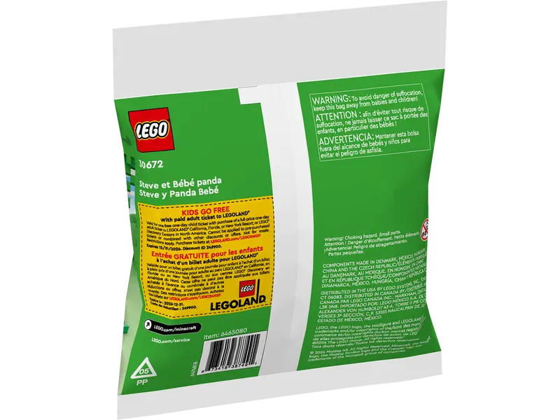 Lego: Steve and Baby Panda & Kiki's Coconut Attack