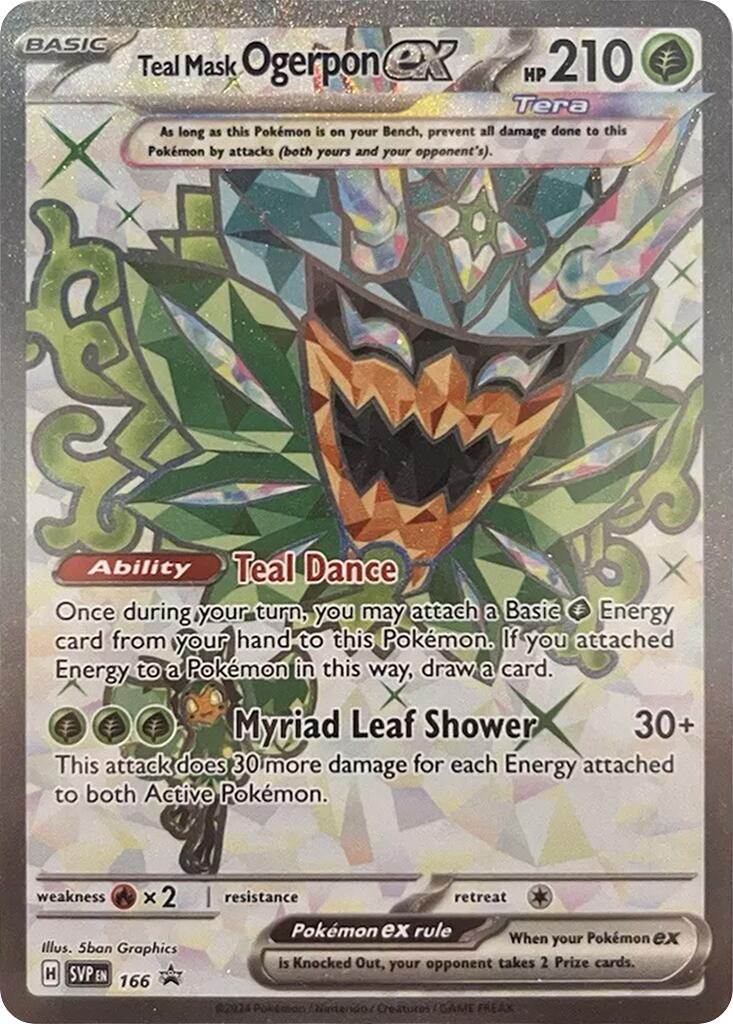 Teal Mask Ogerpon EX - Grass - 166 (NM)