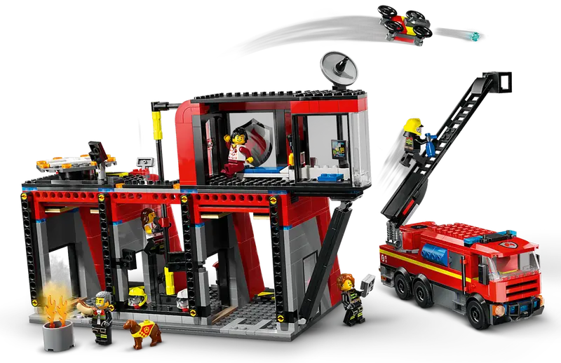 Fire Station with Fire Truck