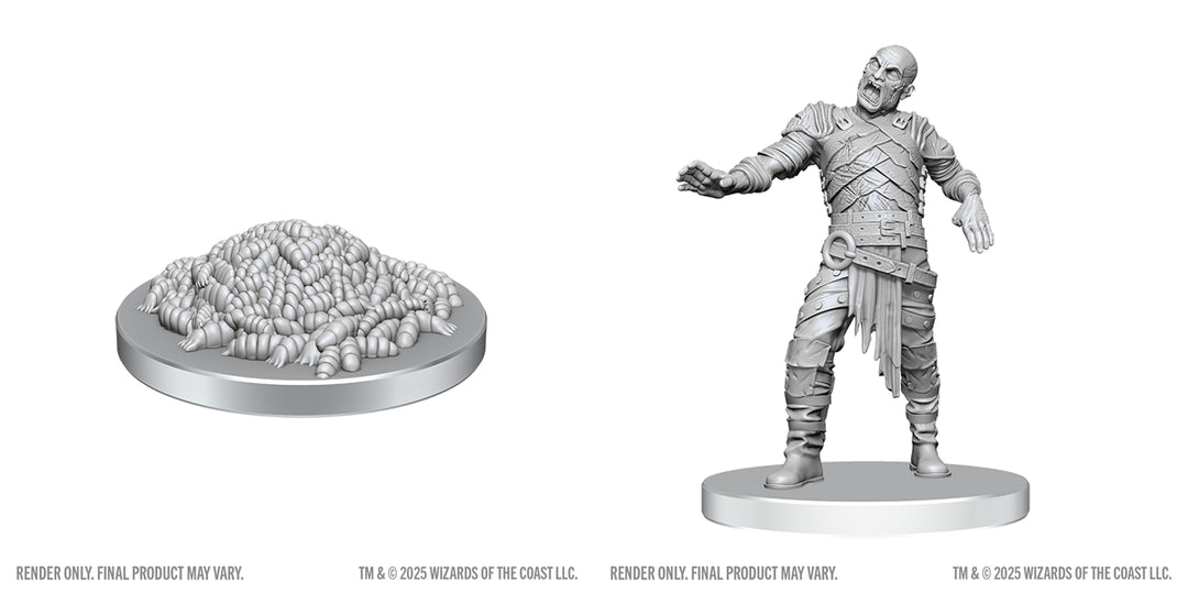 D&D Nolzur's Marvelous Miniatures: Swarm of Rot Grubs & Rot Grub Victim