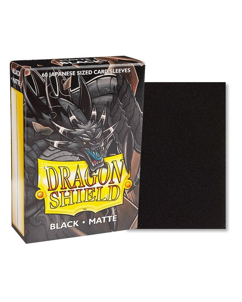 Dragon Shield Black- Matte Sleeves - Japanese Size